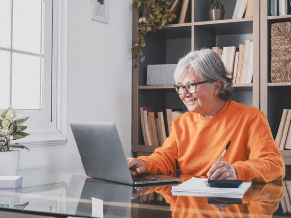 Woman working on computer