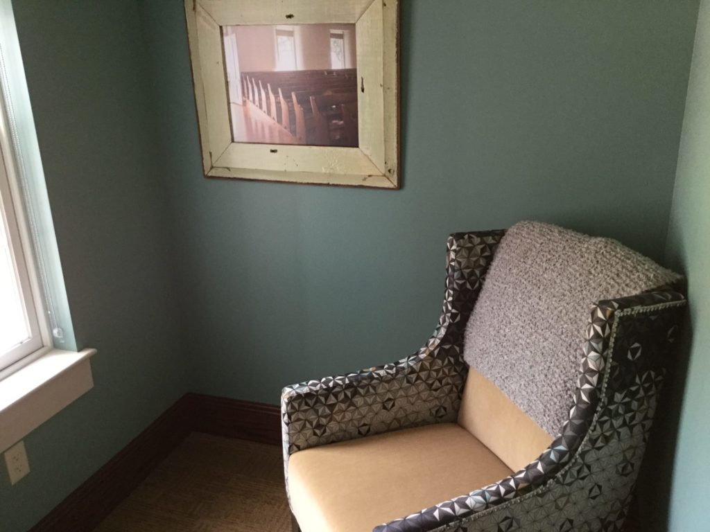 A small sitting area.
